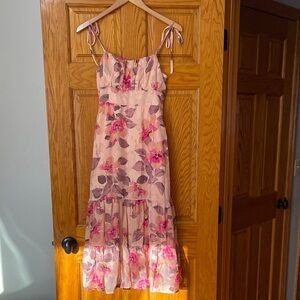 Lulu's Pink and Purple Floral Dress